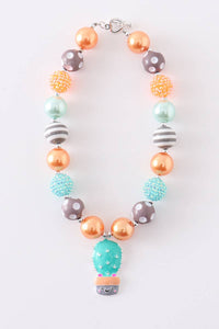 Cactus chunky beads necklace