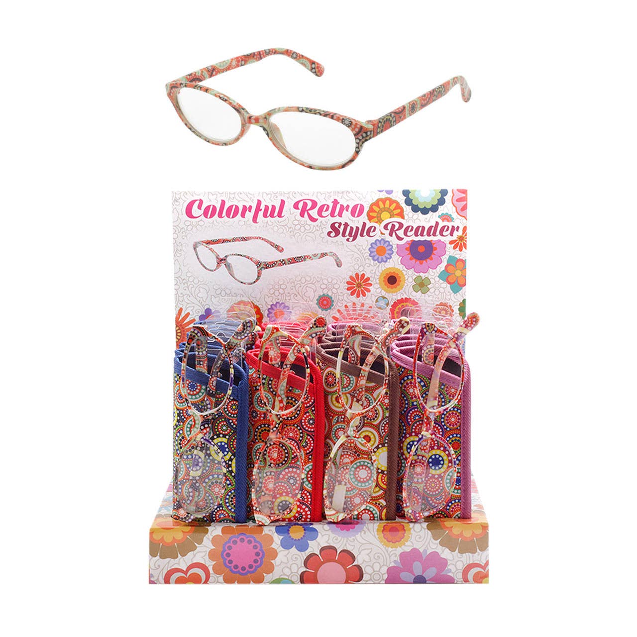 Ladies Reading Glasses Color Retro 24 Pcs per Display