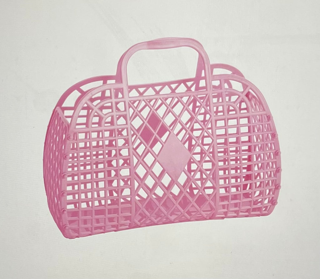 Bubblegum Pink Mini Retro Jelly Basket Bag