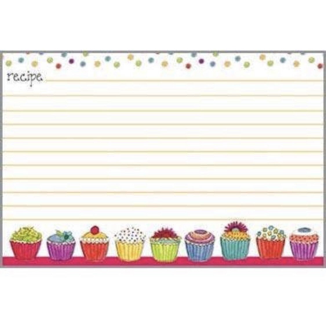 Recipe Cards - Colorful Cupcakes