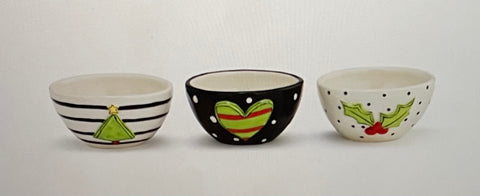 Christmas Pattern Dip Bowls