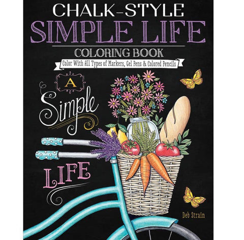 Chalk-Style Simple Life Coloring Book