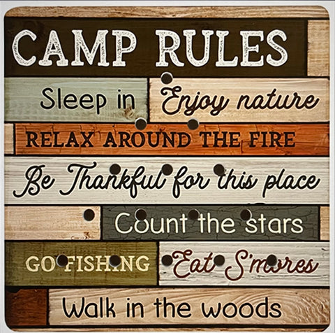 "Camp Rules" Peg Game