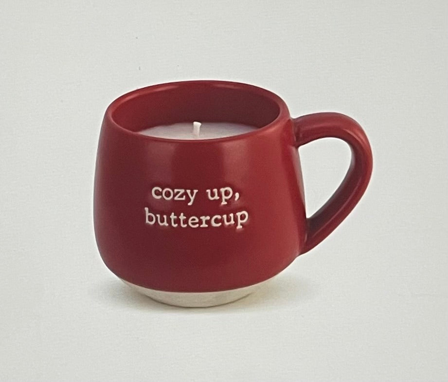 Red Mini Candle Mug - Cozy Up