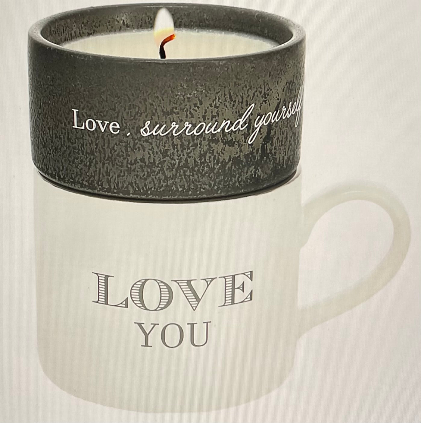 Love - Stacking Mug and Candle Set 100% Soy Wax Scent: Tranquility